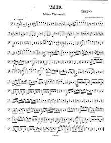 Partition violoncelle 3, Trio pour 2 hautbois et anglais cor en C major