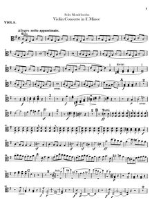 Partition altos, violon Concerto [No.2], E Minor, Mendelssohn, Felix