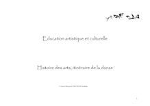 Education artistique et culturelle, histoire des arts, danse