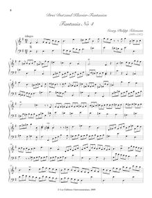 Partition Fantasia No.4 (E minor), 36 fantaisies, sonates et Concertos pour clavier, TWV 33