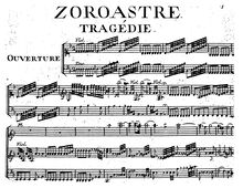 Partition Overture, Zoroastre, Rameau, Jean-Philippe