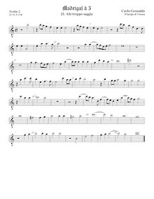 Partition viole de gambe aigue 2, octave aigu clef, madrigaux, Book 1 par Carlo Gesualdo