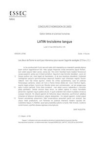 Latin - troisième langue 2003 Classe Prepa B/L ESSEC