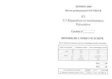 Réparation et maintenance préventive 2005 BP - Couvreur