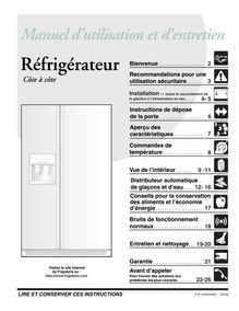 Notice Réfrigérateur Frigidaire  FRS26KF6CQ1