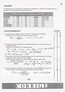 Corrige BEP DISTRIBUTION Mathematiques  1999 DCEA
