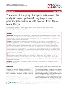 The curse of the prey: Sarcoptesmite molecular analysis reveals potential prey-to-predator parasitic infestation in wild animals from Masai Mara, Kenya