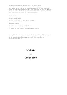 Cora par George Sand