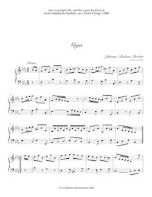 Partition Giga (E-flat major), Das vergnügte Ohr und der erquickte Geist en Sechs Galanterie-Parthien zur Clavier-Übung