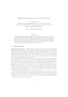 Di erential Linear Logic and Polarization