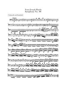 Partition violoncelles / Basses, Symphony No.88 en G major, Sinfonia No.88 par Joseph Haydn