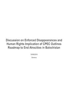 Discussion on Balochistan