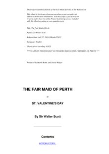 The Fair Maid of Perth - Or, St. Valentine s Day