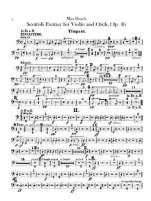Partition timbales, Schottische Fantasie, Fantasie für die Violine mit Orchester und Harfe unter freier Benutzung schottischer Volksmelodien
