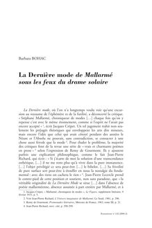 La Dernière mode de Mallarmé sous les feux du drame solaire - article ; n°132 ; vol.36, pg 129-139