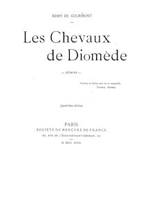 Les chevaux de Diomède : roman (4e édition) / Remy de Gourmont