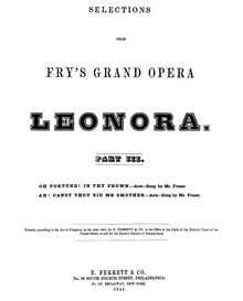 Partition Aria: Oh Fortune! en Thy Frown, Leonora, Lyrical drama
