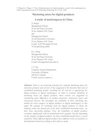 Marketing mixes for digital products: A study of marketspaces in China