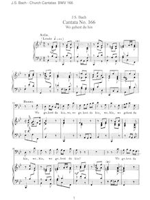 Partition complète, Wo gehest du hin, Bach, Johann Sebastian par Johann Sebastian Bach
