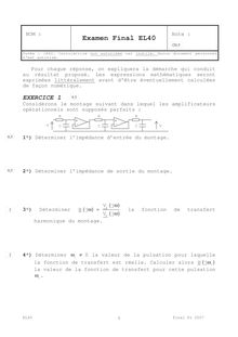 Fonctions électroniques pour l ingénieur 2007 Génie Electrique et Systèmes de Commande Université de Technologie de Belfort Montbéliard
