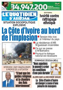 Le Quotidien d’Abidjan n°2950 - du lundi 19 Octobre 2020