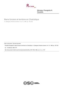 Biens fonciers et territoire en Chalcidique - article ; n°1 ; vol.14, pg 155-158