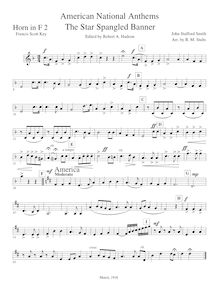 Partition cor 2 (F), American National hymnes, Francis Scott Key (1779–1843)Samuel Francis Smith (1808-1895)
