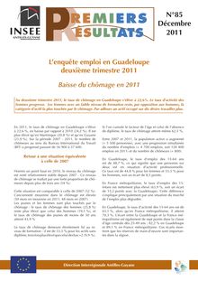 L’enquête emploi en Guadeloupe deuxième trimestre 2011