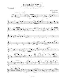Partition violons I, Symphony No.19, C major, Rondeau, Michel par Michel Rondeau