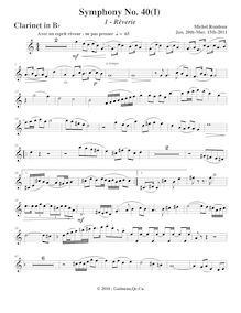 Partition clarinette, Symphony No.40, Rondeau, Michel par Michel Rondeau