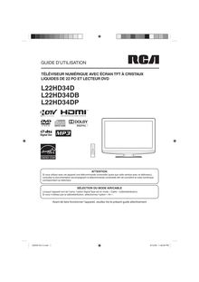 Notice TV LCD RCA  L22HD34D