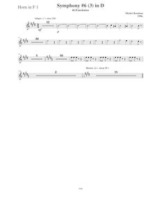 Partition cor 1 (F), Symphony No.6  Magnificat , D major, Rondeau, Michel par Michel Rondeau