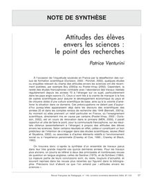 Attitude des élèves envers les sciences : le point des recherches  - article ; n°1 ; vol.149, pg 97-121