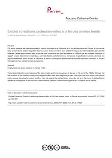 Emploi et relations professionnelles à la fin des années trente - article ; n°2 ; vol.51, pg 353-369