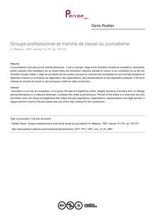 Groupe professionnel et marché de travail du journalisme - article ; n°81 ; vol.15, pg 135-151