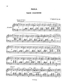 Partition complète, Paola, Valse gracieuse, E♭ major, Egghard, Jules