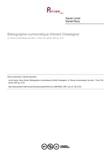 Bibliographie numismatique d André Chastagnol  ; n°152 ; vol.6, pg 9-10
