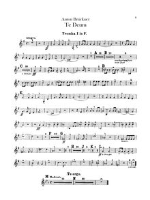 Partition trompette 1, 2, 3 (F), Te deum, WAB 45, Bruckner, Anton