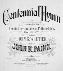 Partition complète, Centennial Hymn, Op.27, D major, Paine, John Knowles