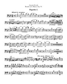 Partition basson 1, 2, Rondo, G minor, Dvořák, Antonín