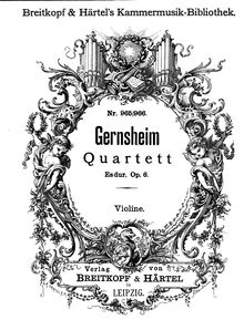 Partition violon, Piano quatuor No.1, Op.6, E♭ Major, Gernsheim, Friedrich