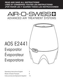 Notice Purificateur d air Air-O-Swiss  AOS E2441