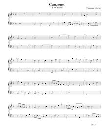 Partition La Caccia - partition complète, pour First Booke of chansonnettes to Two Voyces
