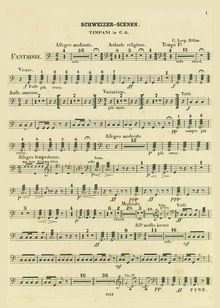 Partition timbales (en C, G), Schweizer Scenen, Fantaisie, G major