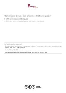 Commission d étude des Enceintes Préhistoriques et Fortifications anhistoriques - article ; n°6 ; vol.6, pg 282-302