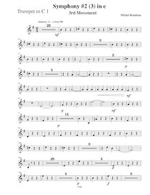 Partition trompette 1 (C), Symphony No.2, E minor, Rondeau, Michel par Michel Rondeau