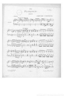 Partition complète, Italia, 4 pieces for pianoforte, Cazaneuve, Édouard