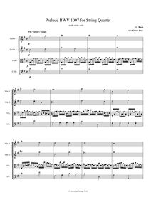 Partition viole de gambe Solo, 2 violons, et violoncelle - Score et parties, violoncelle  No.1