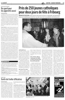 Près de 250 jeunes catholiques pour deuxjours de fête à Fribourg