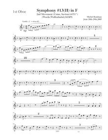 Partition hautbois 1, Symphony No.13  Chistmas Symphony , F major par Michel Rondeau